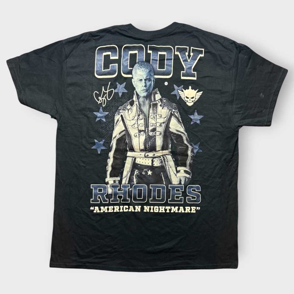 WWE Cody Rhodes American Nightmare Black Graphic T-Shirt Mens Large L Wrestling
